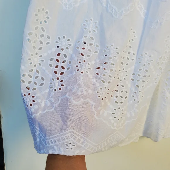 Sundance Boho Eyelet Skirt Embroidered Tiered  Size L - Like NEW 'Bastilla' - Picture 8 of 16